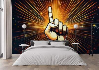 Illustration of Hand Raised to the Sky – Uplifting and Inspirational Visual Wall mural