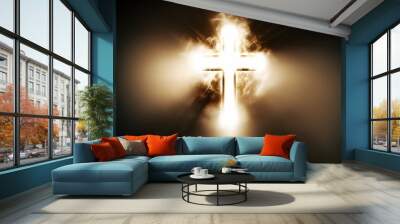 a glowing cross Wall mural