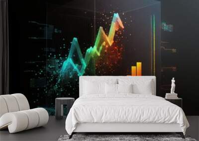 Colorful graph and chart Wall mural