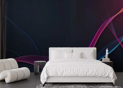 Technology Abstract Neon glowing lines wallpaper Wall mural