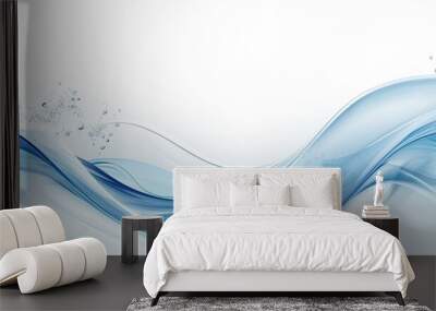 Abstract water waves illustration background design, wavy blue liquid curve Wall mural