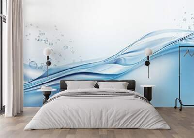 Abstract water waves illustration background design, wavy blue liquid curve Wall mural