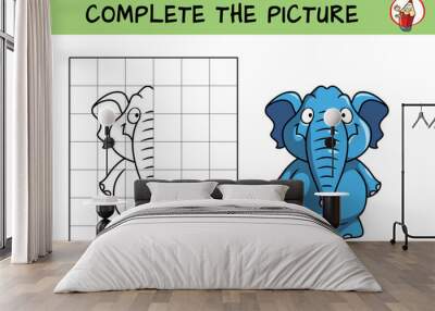 Complete the picture of the elephant Wall mural