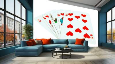 Card Royal flush with joker Wall mural