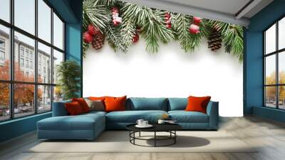 christmas tree branches background Wall mural