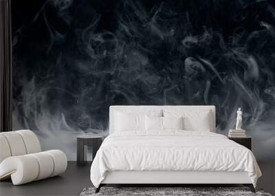 Real smoke exploding outwards with empty center. Dramatic smoke or fog effect for spooky Halloween background. Wall mural