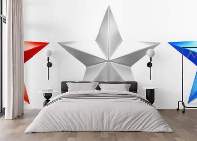 Red, white, and blue stars - 3D rendering Wall mural