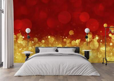 Red and gold abstract Christmas background Wall mural