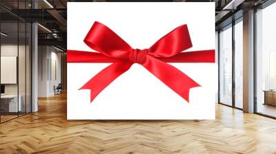 Red bow isolated on white Wall mural