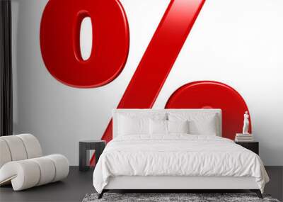 red percent sign Wall mural