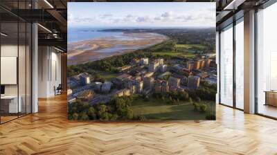 Editorial SWANSEA, UK - AUG 15, 2017: Swansea West, looking towards The Mumbles from Singleton Park, showing the university, Singleton hospital and the bay. Wall mural