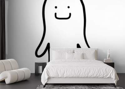 Human cartoon in different colors  Wall mural