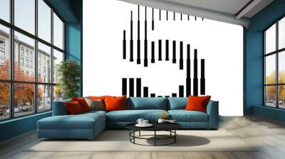 Number 5 Logo with Vertical Halftone Line Pattern Wall mural