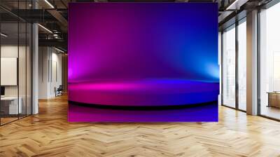 circle stage,abstract futuristic  background,ultraviolet  concept,3d render Wall mural