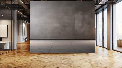 Dark fray loft Room interior empty space background mock up, sunlight and shadows room walls and blank parquet floor Wall mural