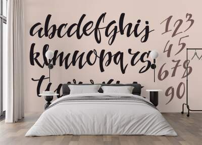 Brush pen style vector alphabet Wall mural