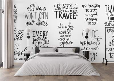 Travel life inspiration quotes lettering Wall mural