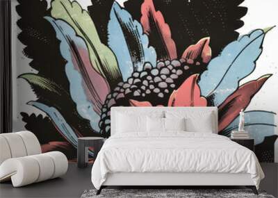 PNG Transparent of Intricate beautiful flower artwork Wall mural