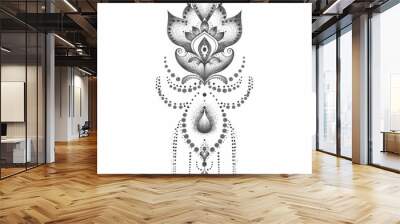 PNG Transparent of Intricate beautiful flower artwork Wall mural