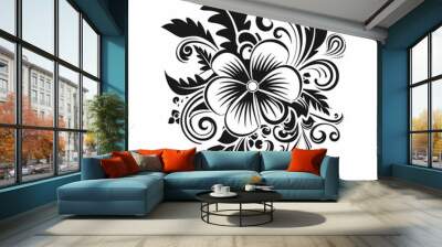 PNG Transparent of Intricate beautiful flower artwork Wall mural