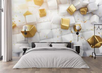 White and gold elegant abstract background banner Wall mural