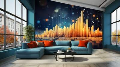 Business and office statistics, numbers and reports. Sales, profit, cost, capital etc. Data analysis, data science concept Wall mural