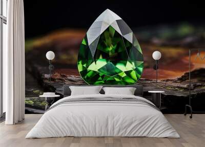 green diamond on white background Wall mural