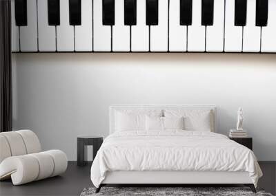 piano keys isolated on white Wall mural