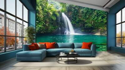 waterfall in the forest Wall mural