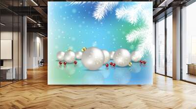 Abstract background with Christmas decorations Wall mural