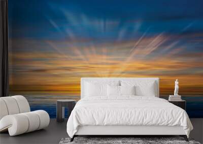 abstract nature background with clouds and ocean sunrise Wall mural