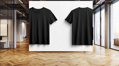 Black T-shirt Mockup - Front and Back View Wall mural