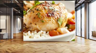 Chicken and Rice Dish with Tomatoes and Herbs Wall mural