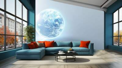 Earth Globe with a Bright Light Wall mural