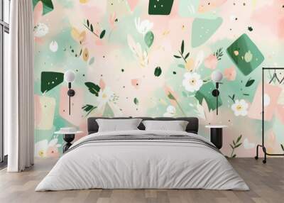 pastel cute tiny things background Wall mural