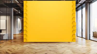 Abstract yellow background with honeycomb style. Blank rhombus wallpaper for website template. 3D rendering. Wall mural