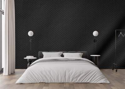 Black jersey texture background. Detail of luxury fabric surface. Wall mural