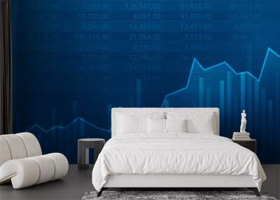 business finance chart of digital profit global stock market and investment economy financial bankin Wall mural