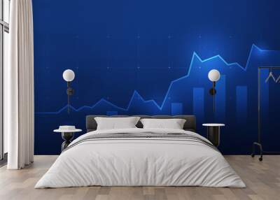 business finance chart of digital profit global stock market and investment economy financial bankin Wall mural