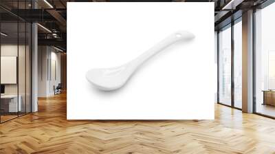 Ceramic spoon isolated on white background. Template of blank spoon for design. ( Clipping paths ) Wall mural