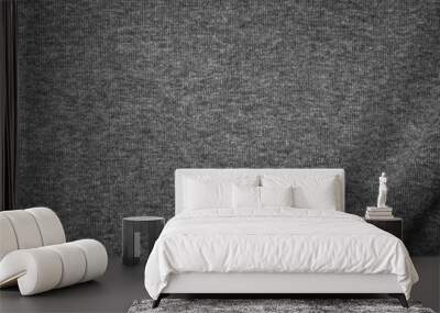 Grey cotton texture background. Detail of sweater fabric surface. Wall mural