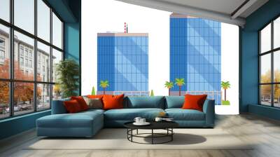 Vector elements representing high rise buildings for city illustration Wall mural