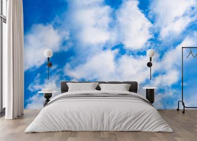 white clouds in the blue sky Wall mural