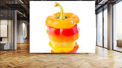 A set of different colors slices of sweet pepper.  Wall mural