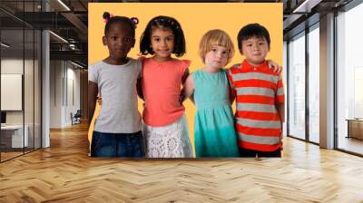 Group of multiracial kids portrait.Studio Wall mural