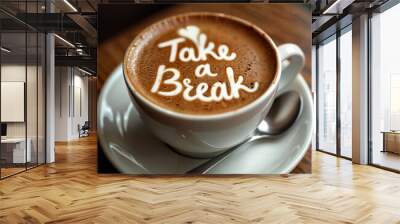 cup of coffee with the inscription Take a break Wall mural