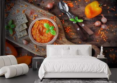 homemade pate of red lentils Wall mural