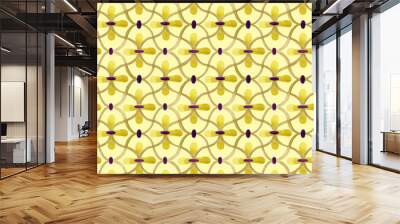 Moroccan seamless pattern from watercolor gold elements on a vanilla background Wall mural