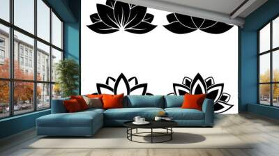 four lotus silhouettes for design vector Wall mural