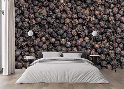 Seamless endless pattern of black pepper corn Wall mural